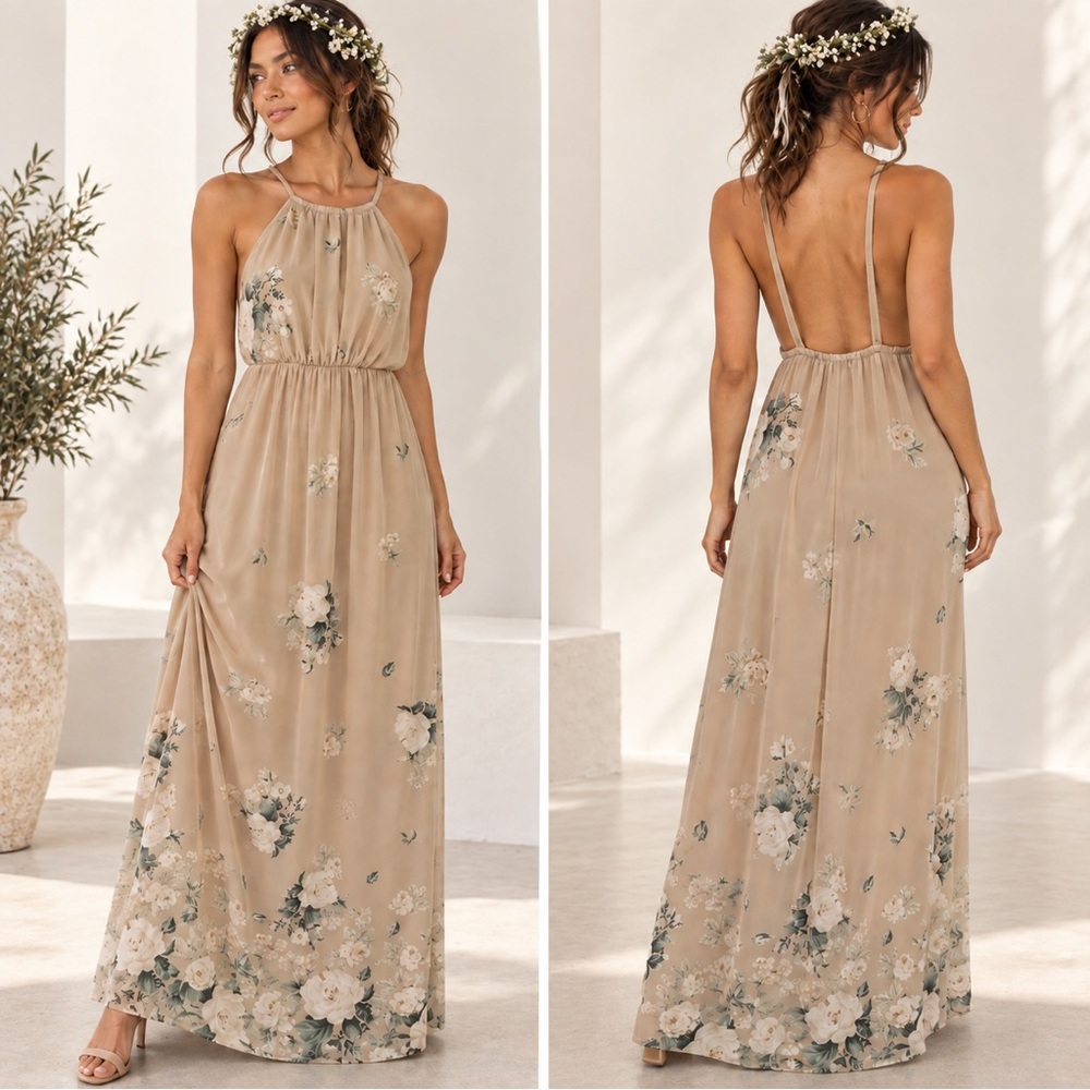 Show Me Your Mumu Amanda Maxi Dress Floral Boho Bridesmaid XS